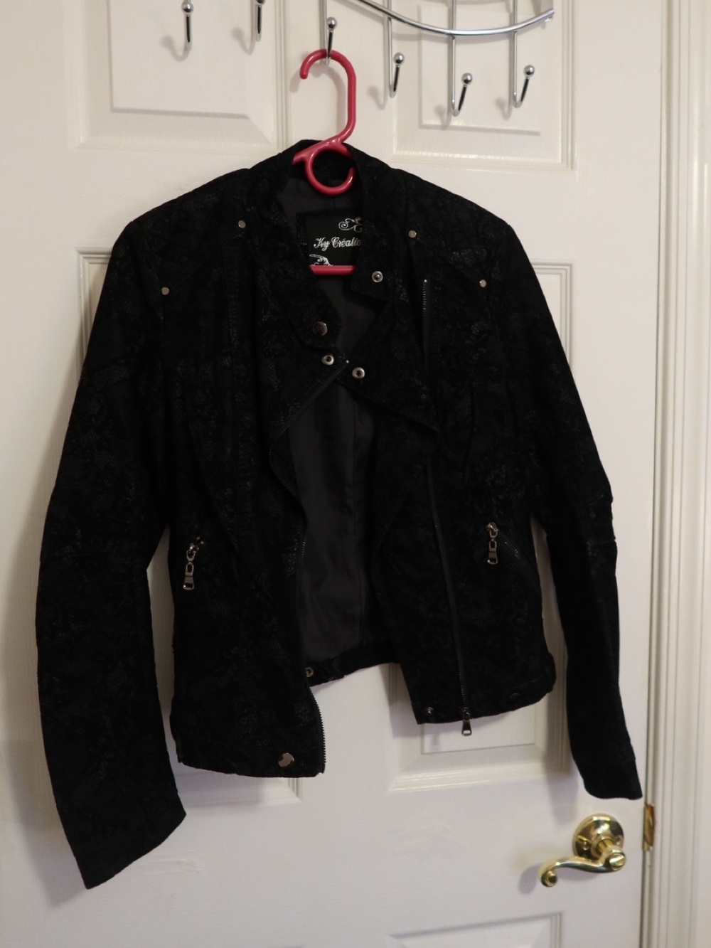 Othr Black Lace Moto Blazer